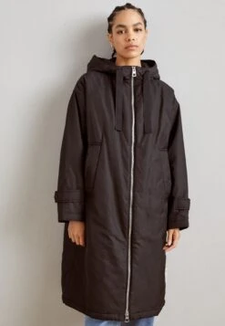 Marc O'Polo Coat Long Padded Fixed Hood Zipper Drawstring Waist - Parka - Black