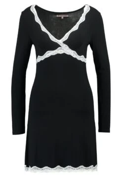 Anna Field Heidi Long Sleeves Viscose Nightdress - Chemise De Nuit / Nuisette - Black -Femelle Vêtements Boutique 32fa00dfae104f94a6dcda686bd2fdf8