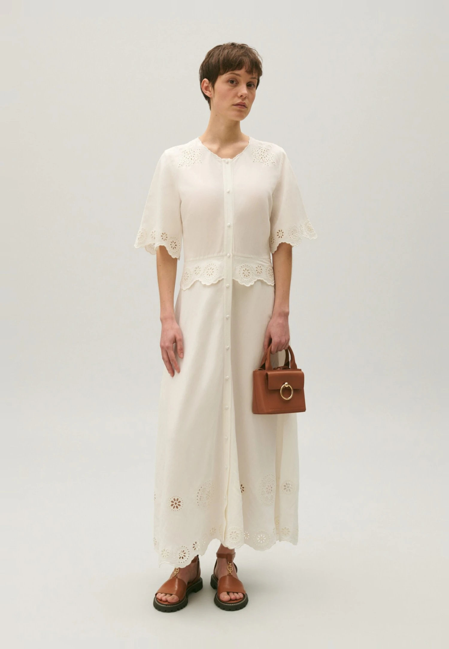 CLAUDIE PIERLOT Radeau - Robe Longue - Ecru 1 CLAUDIE PIERLOT Radeau - Robe Longue - Ecru