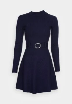 Anna Field Crew Ausschnitt Mini Strickkleid Mit Gürtel - Robe Pull - Dark Blue -Femelle Vêtements Boutique 8531c6d8030846db913342406954022d