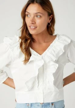 Wrangler Western Frill - Blouse - Worn White -Femelle Vêtements Boutique d952dff49b244a35a46cb8431a925c67